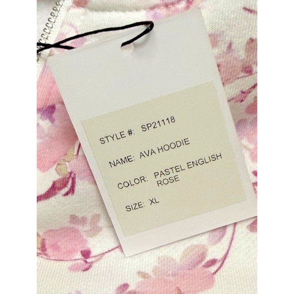 Generation Love AVA Pink White Pastel English Rose Hoodie Sweatshirt Size XL New - Picture 6 of 10